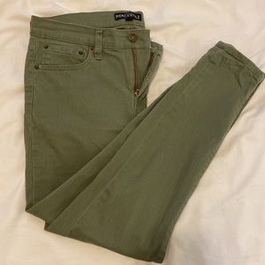 J. Crew Ankle Jeans in Army Green, sz. 28